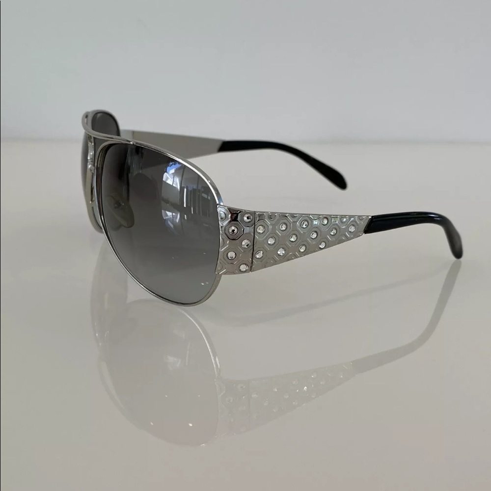 Prada Gray Gradient Silver Aviator Sunglasses - image 2